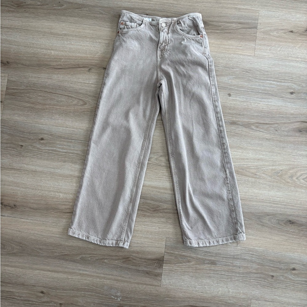 Zara Light Brown wide leg Pants